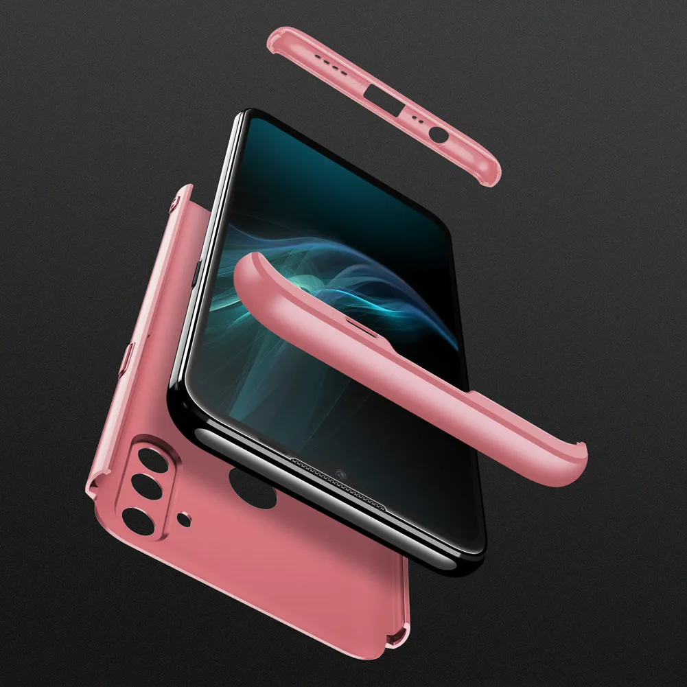 For OPPO Realme C3 360Dgree Full Protection Shockproof PC Phone Back Cover  Rose gold