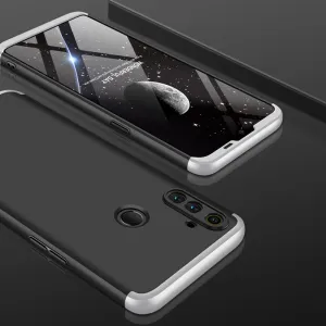 For OPPO Realme C3 360Dgree Full Protection Shockproof PC Phone Back Cover  Silver Black Silver