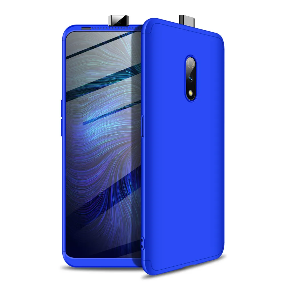 For OPPO Realme X Ultra Slim PC Back Cover Non-slip Shockproof 360 Degree Full Protective Case Silver black silver