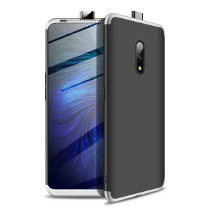 For OPPO Realme X Ultra Slim PC Back Cover Non-slip Shockproof 360 Degree Full Protective Case Silver black silver