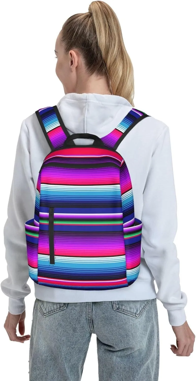 For Purple Mexican Blanket Stripes backpack book bags for college lightweight laptop backpacks for Men Women