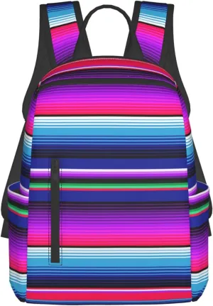 For Purple Mexican Blanket Stripes backpack book bags for college lightweight laptop backpacks for Men Women