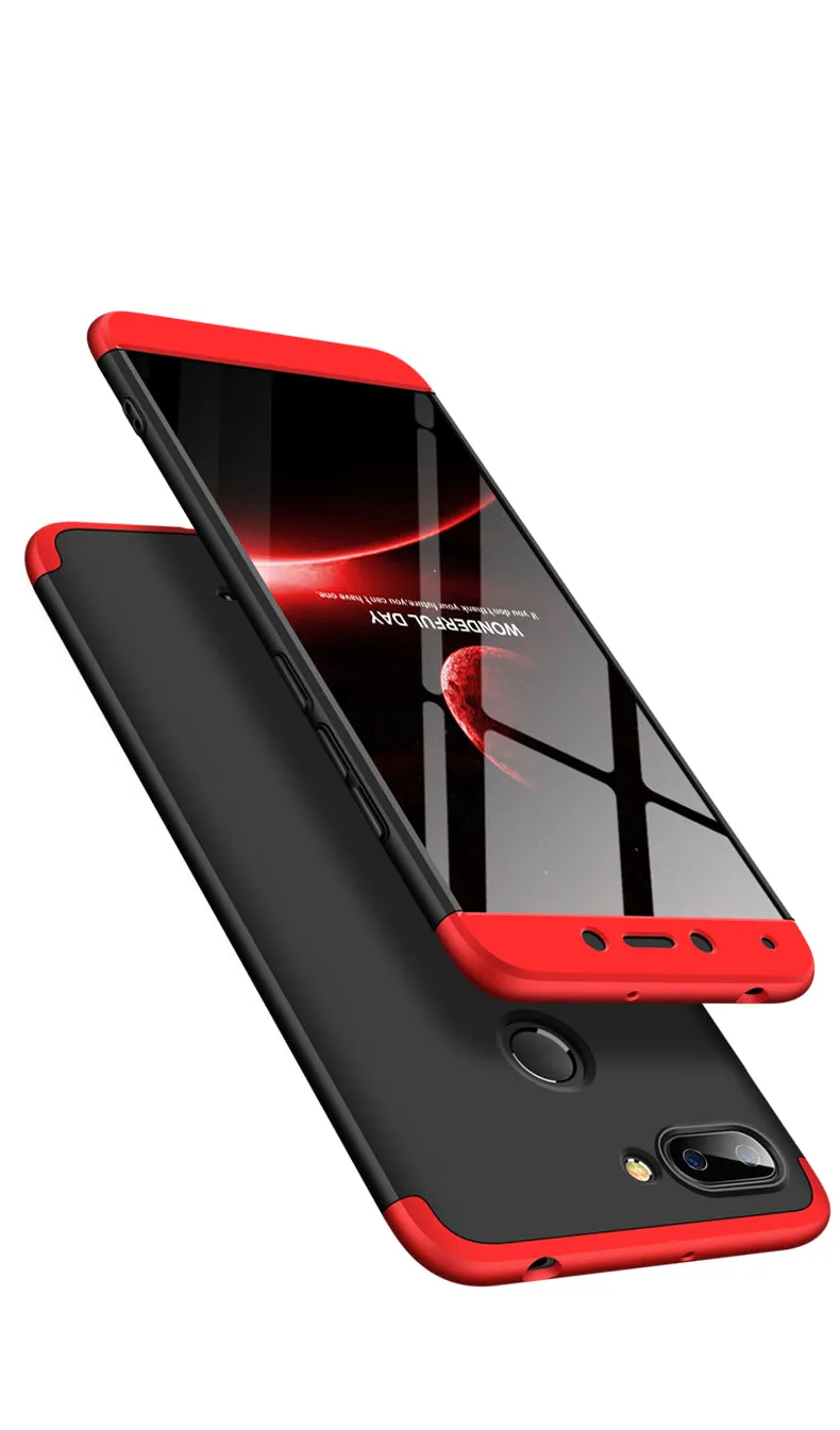 For Redmi 6 3 in 1 Hybrid Hard Case Full Body 360 Degree Protection Back Cover  Gold