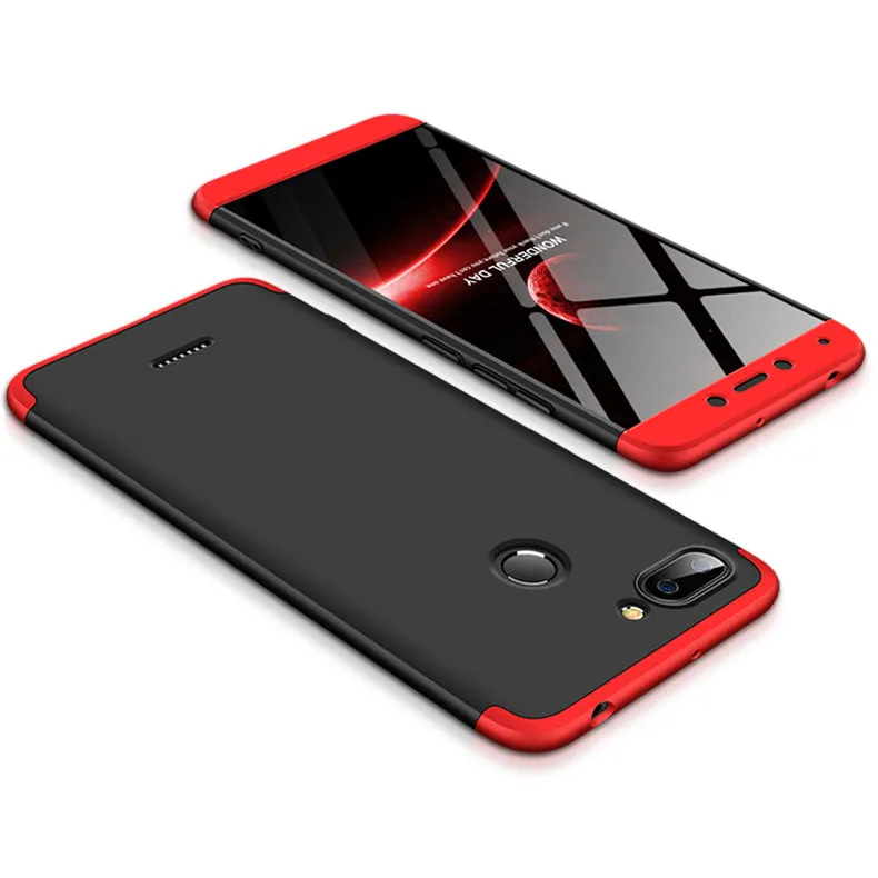 For Redmi 6 3 in 1 Hybrid Hard Case Full Body 360 Degree Protection Back Cover  red