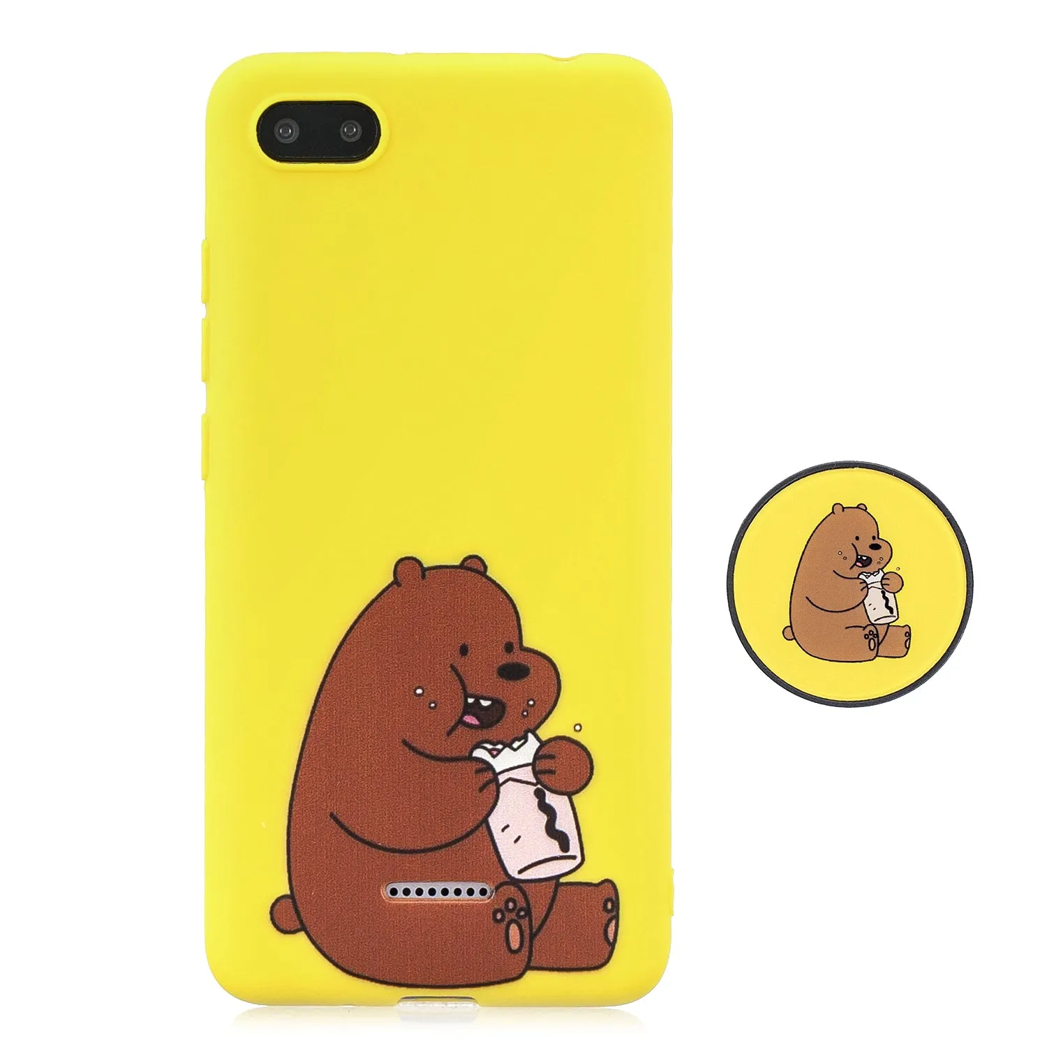 For Redmi 6A Phone Cases TPU Full Cover Cute Cartoon Painted Case Girls Mobile Phone Cover with Matched Pattern Adjustable Bracket 3