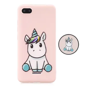 For Redmi 6A Phone Cases TPU Full Cover Cute Cartoon Painted Case Girls Mobile Phone Cover with Matched Pattern Adjustable Bracket 6