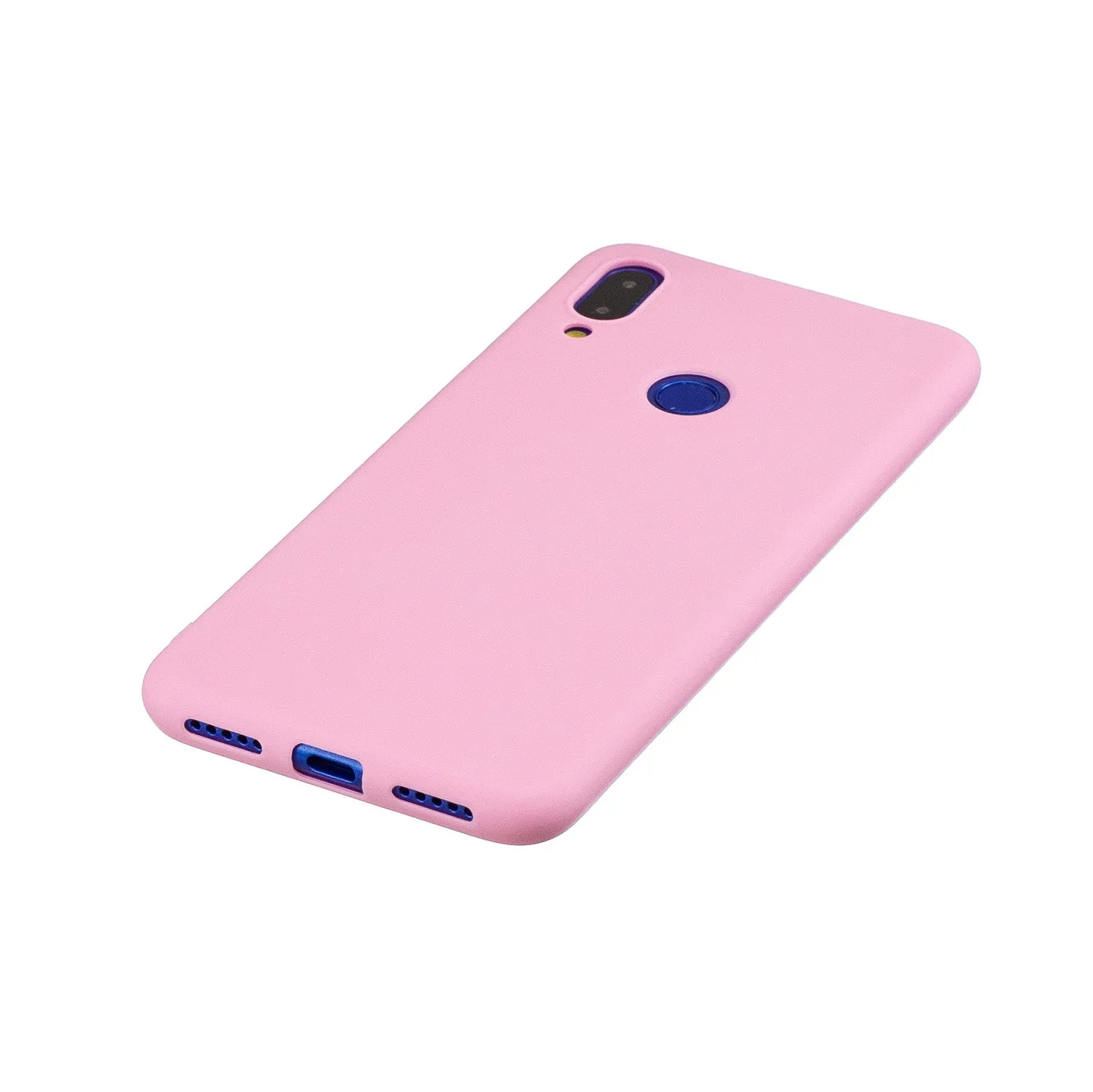 For Redmi 7 Lovely Candy Color Matte TPU Anti-scratch Non-slip Protective Cover Back Case dark pink