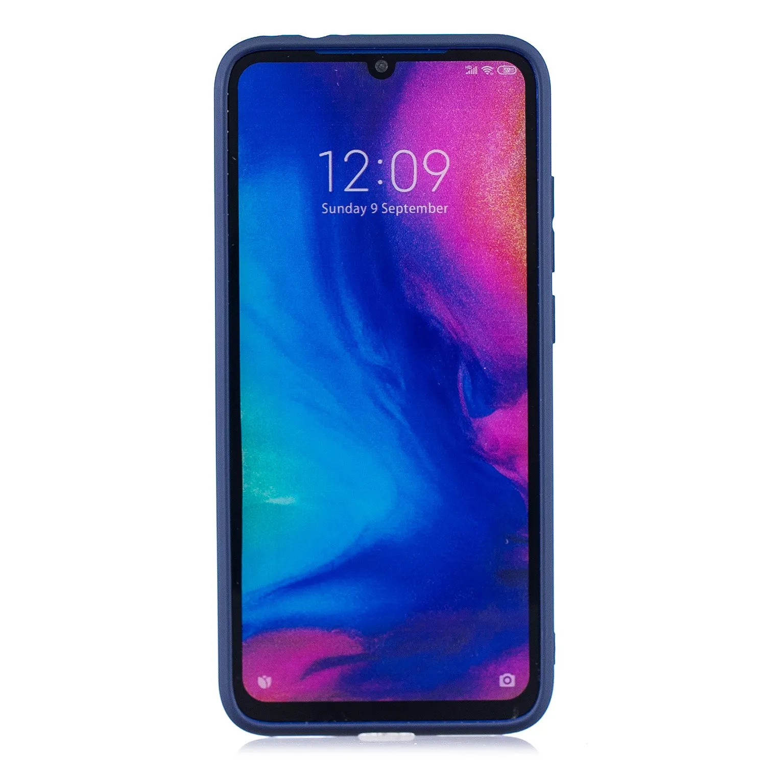 For Redmi 7 Lovely Candy Color Matte TPU Anti-scratch Non-slip Protective Cover Back Case Navy