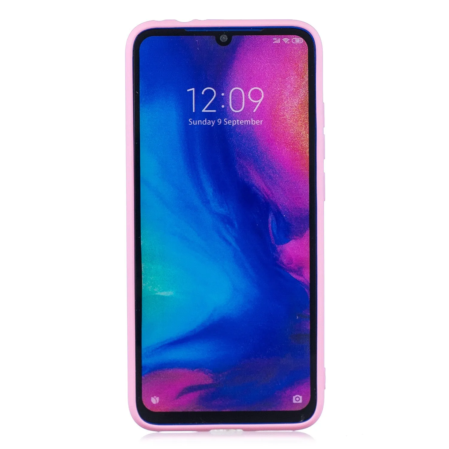 For Redmi 7 Lovely Candy Color Matte TPU Anti-scratch Non-slip Protective Cover Back Case Navy