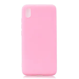 For Redmi 7A Lovely Candy Color Matte TPU Anti-scratch Non-slip Protective Cover Back Case dark pink