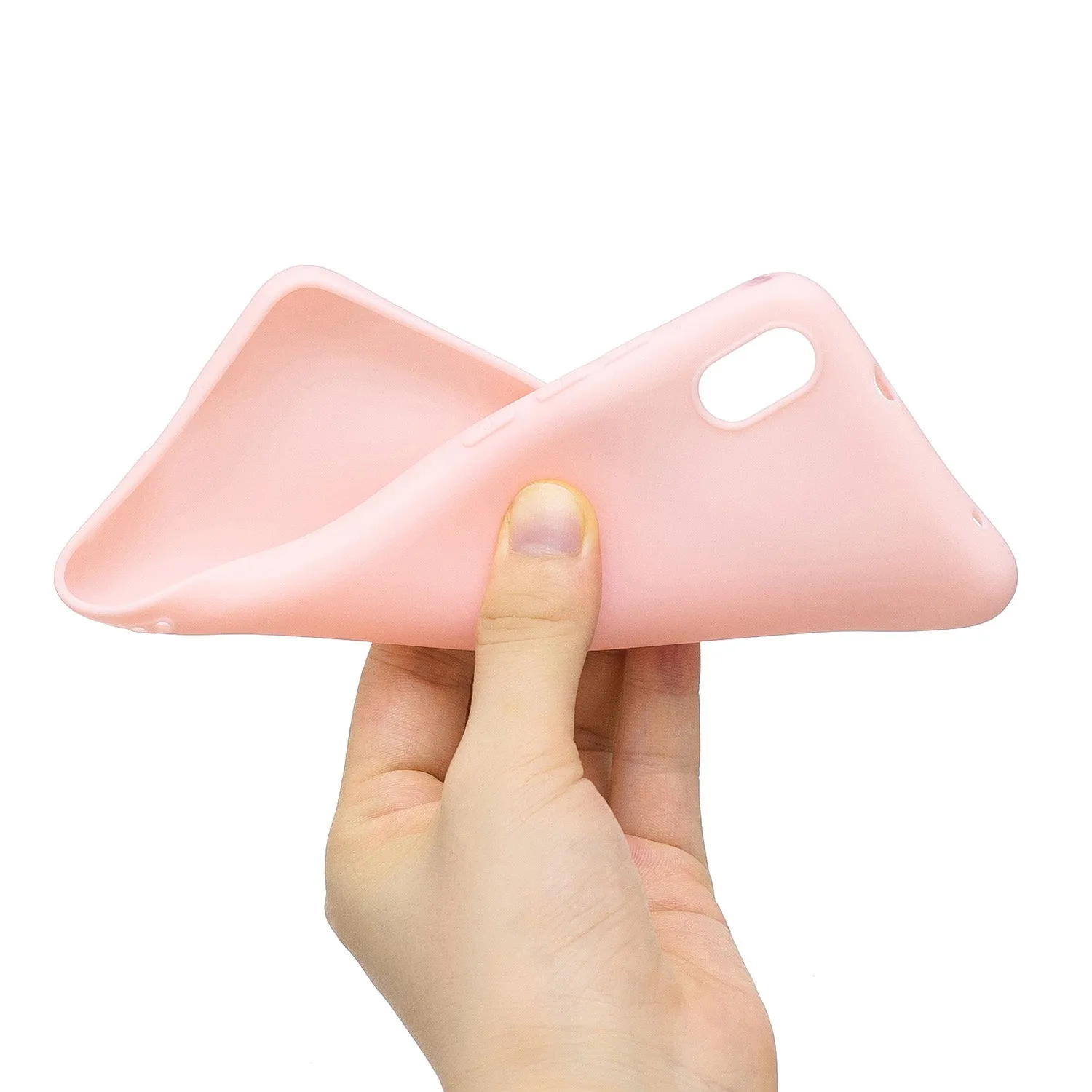 For Redmi 7A Lovely Candy Color Matte TPU Anti-scratch Non-slip Protective Cover Back Case Light pink