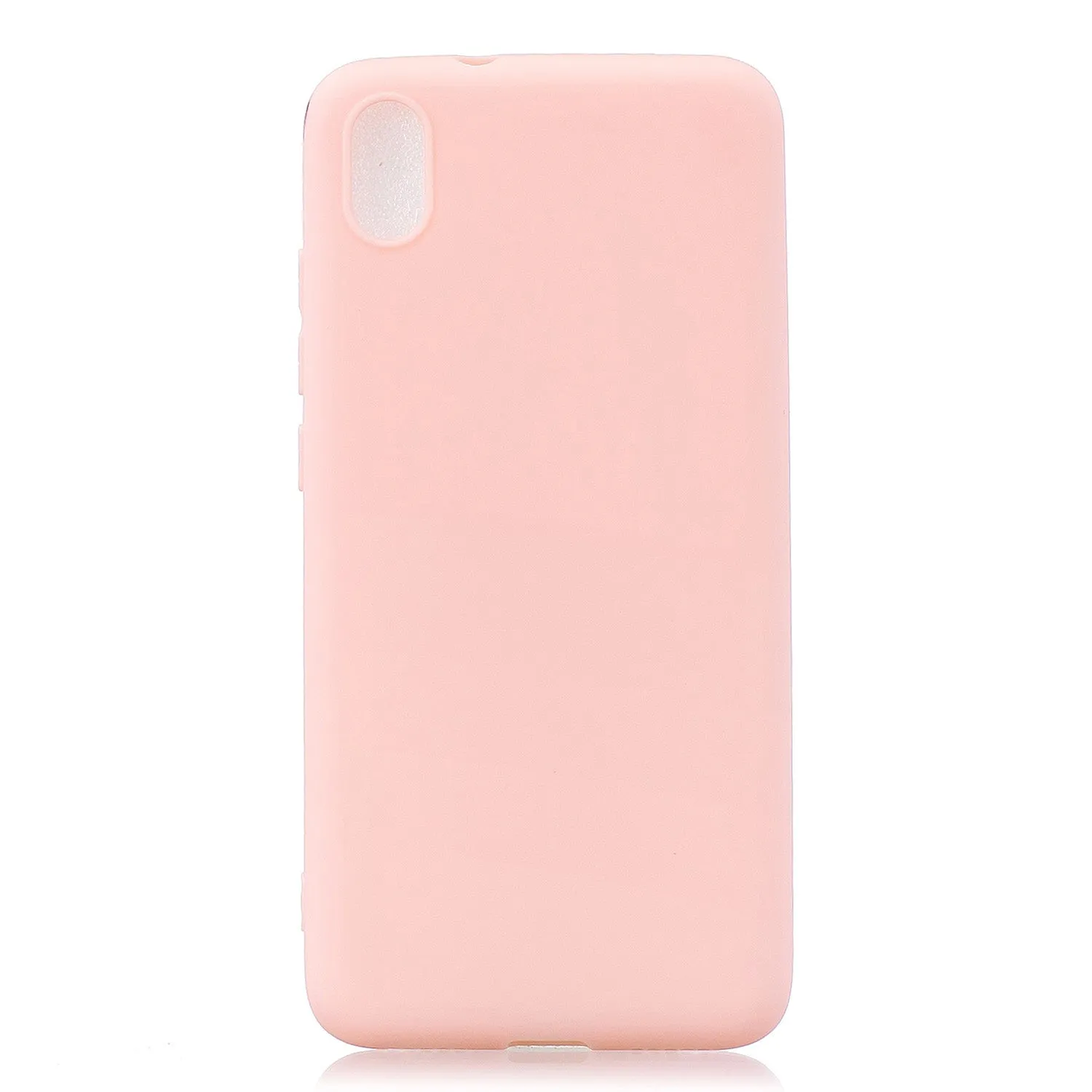 For Redmi 7A Lovely Candy Color Matte TPU Anti-scratch Non-slip Protective Cover Back Case Light pink