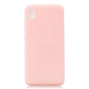 For Redmi 7A Lovely Candy Color Matte TPU Anti-scratch Non-slip Protective Cover Back Case Light pink