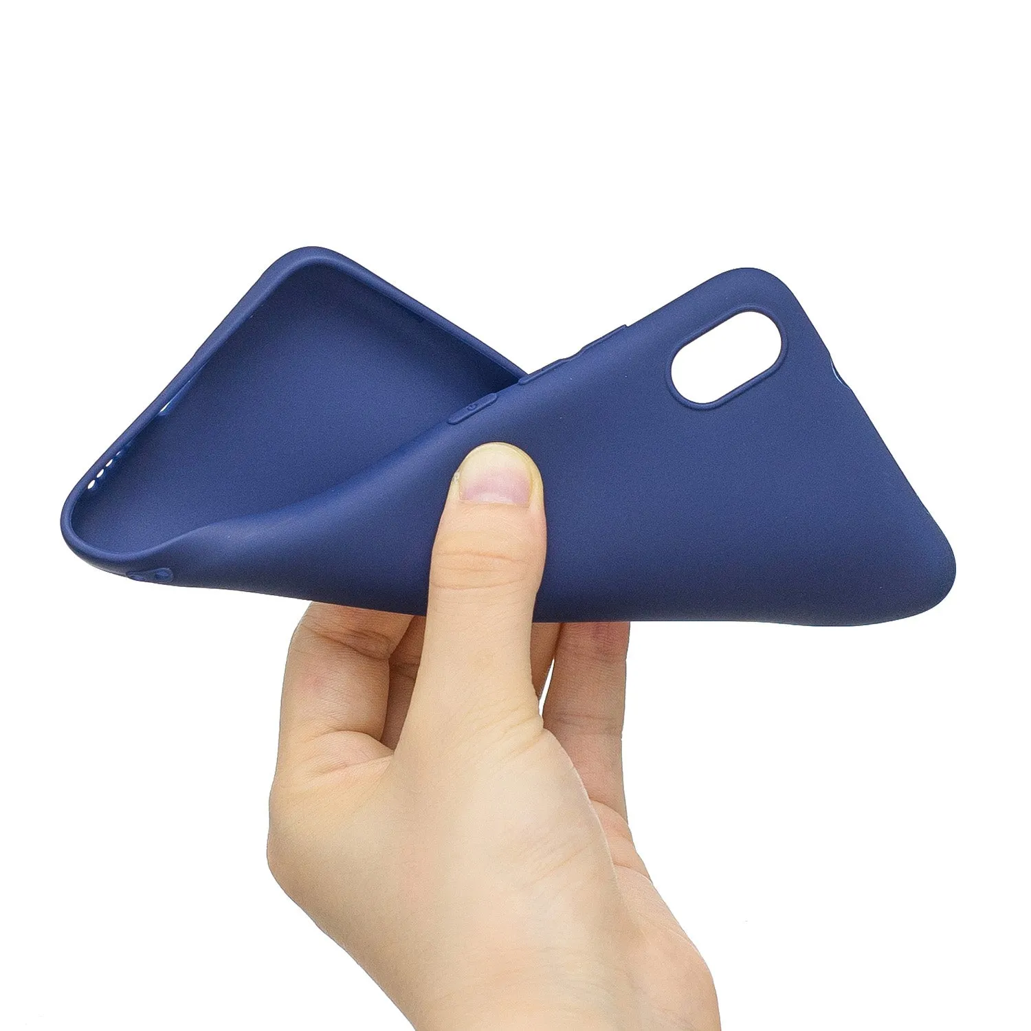 For Redmi 7A Lovely Candy Color Matte TPU Anti-scratch Non-slip Protective Cover Back Case Navy