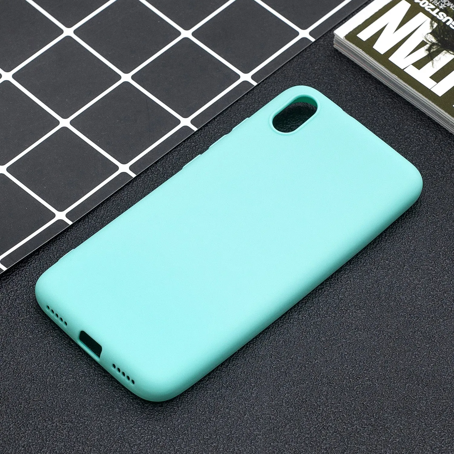 For Redmi 7A Lovely Candy Color Matte TPU Anti-scratch Non-slip Protective Cover Back Case red