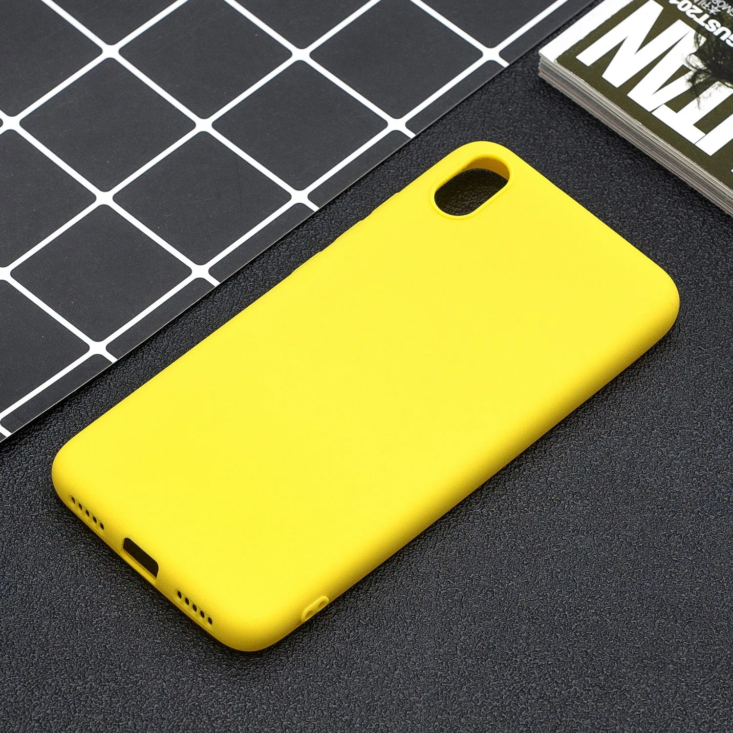 For Redmi 7A Lovely Candy Color Matte TPU Anti-scratch Non-slip Protective Cover Back Case red