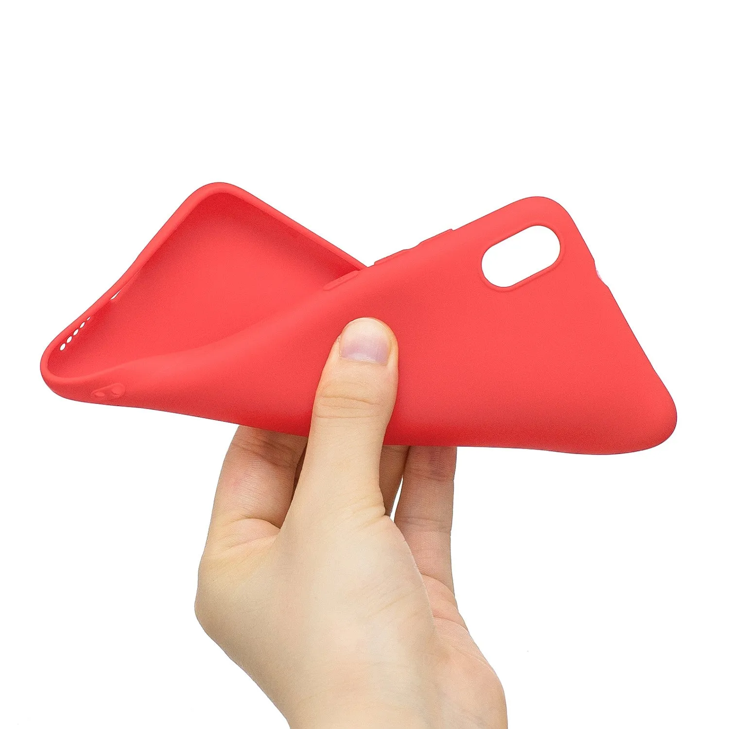 For Redmi 7A Lovely Candy Color Matte TPU Anti-scratch Non-slip Protective Cover Back Case red