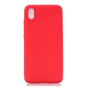 For Redmi 7A Lovely Candy Color Matte TPU Anti-scratch Non-slip Protective Cover Back Case red