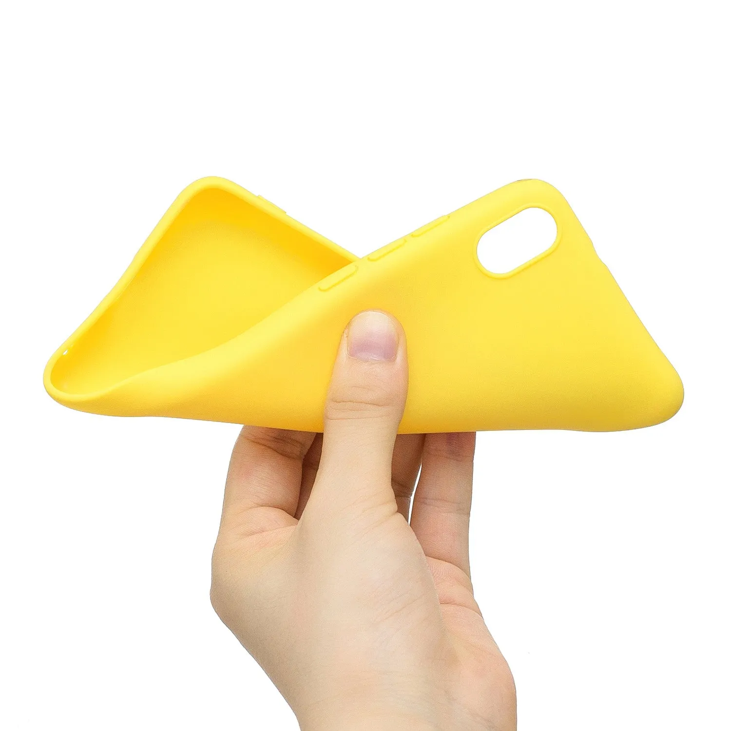 For Redmi 7A Lovely Candy Color Matte TPU Anti-scratch Non-slip Protective Cover Back Case yellow