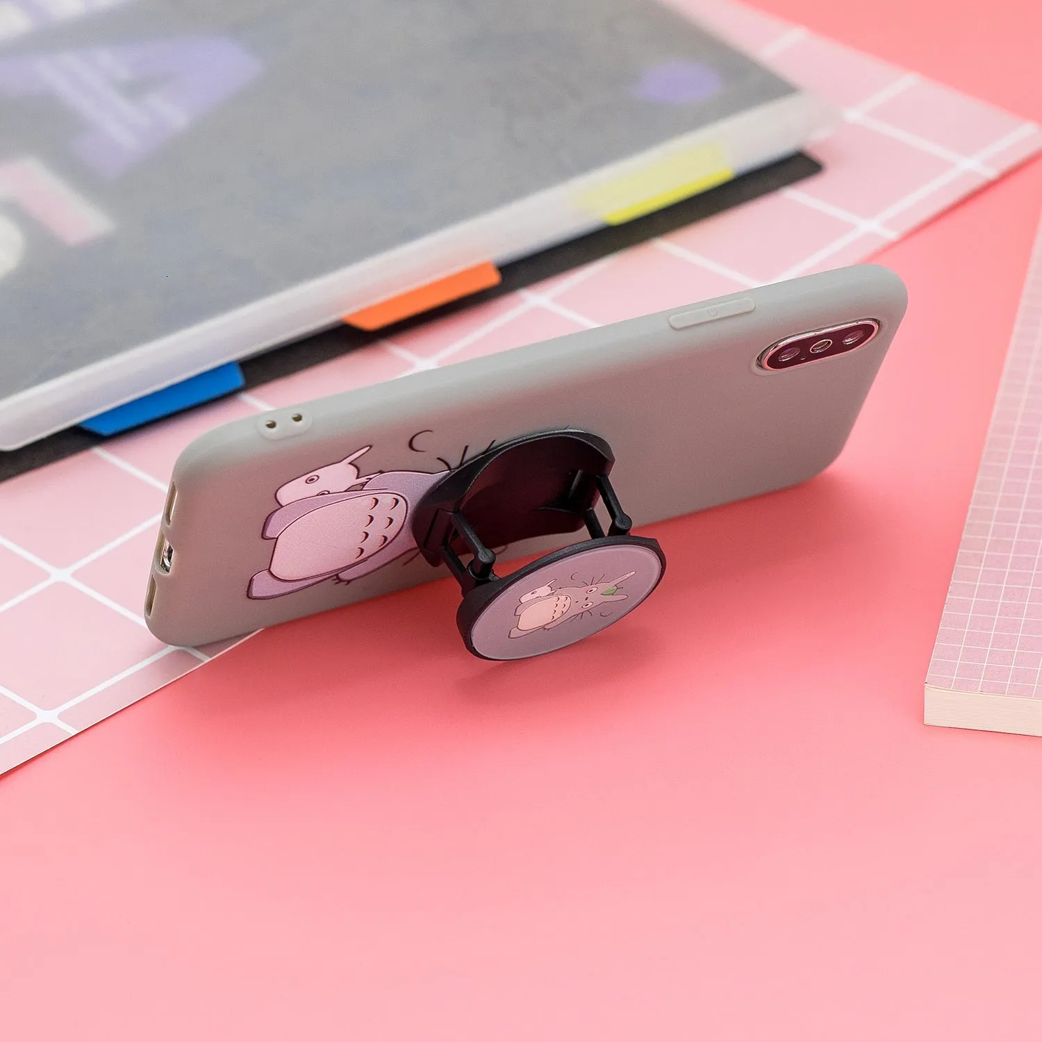 For Redmi 7A Soft TPU Full Cover Phone Case Protector Back Cover Phone Case with Matched Pattern Adjustable Bracket 2