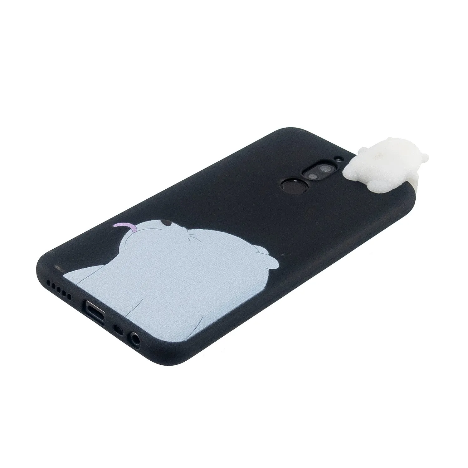 For Redmi 8/8A/5/Note 8T Mobile Phone Case Cute Cellphone Shell Soft TPU Cover with Cartoon Pig Duck Bear Kitten Lovely Pattern Black