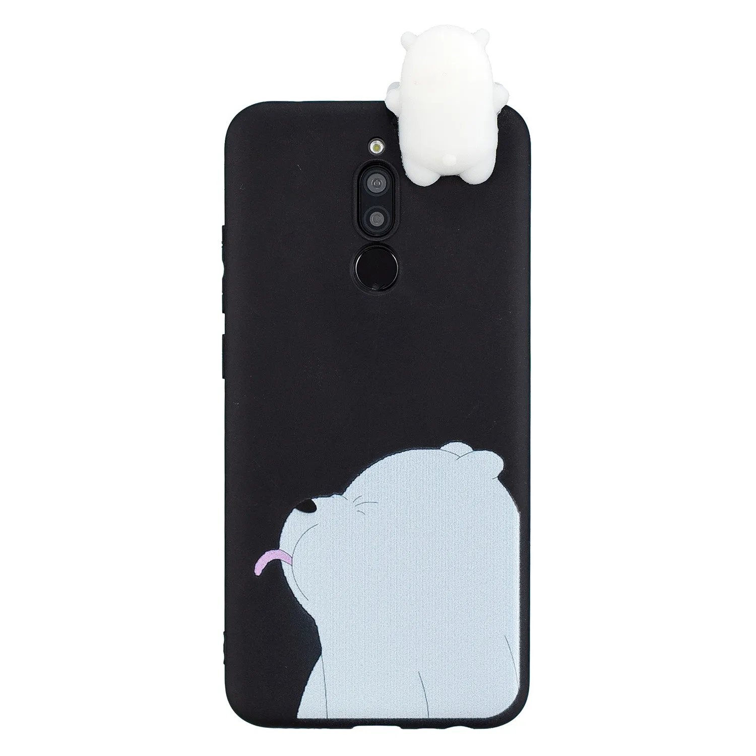 For Redmi 8/8A/5/Note 8T Mobile Phone Case Cute Cellphone Shell Soft TPU Cover with Cartoon Pig Duck Bear Kitten Lovely Pattern Black