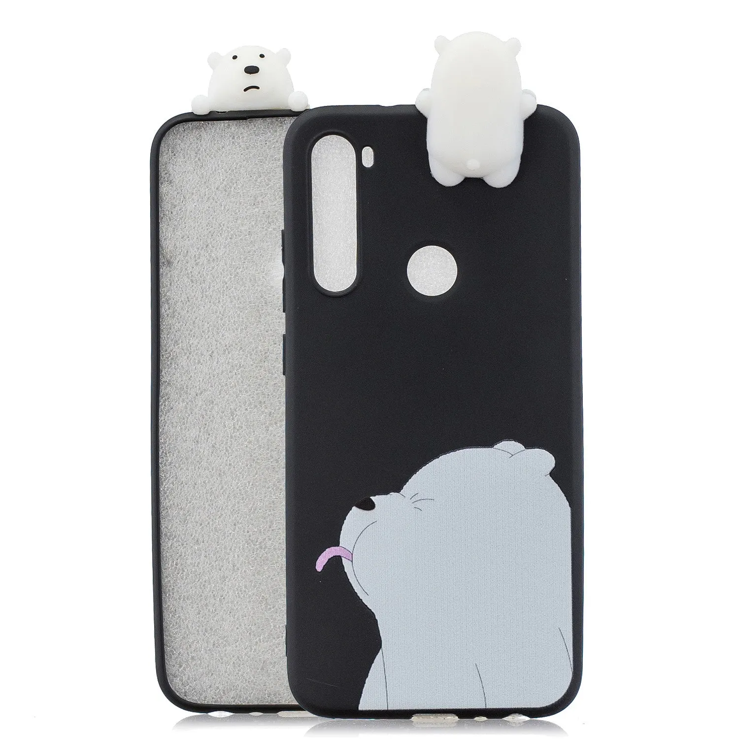 For Redmi 8/8A/5/Note 8T Mobile Phone Case Cute Cellphone Shell Soft TPU Cover with Cartoon Pig Duck Bear Kitten Lovely Pattern Black