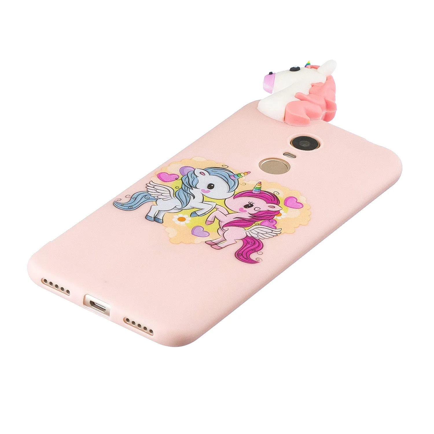 For Redmi 8/8A/5/Note 8T Mobile Phone Case Cute Cellphone Shell Soft TPU Cover with Cartoon Pig Duck Bear Kitten Lovely Pattern Pink