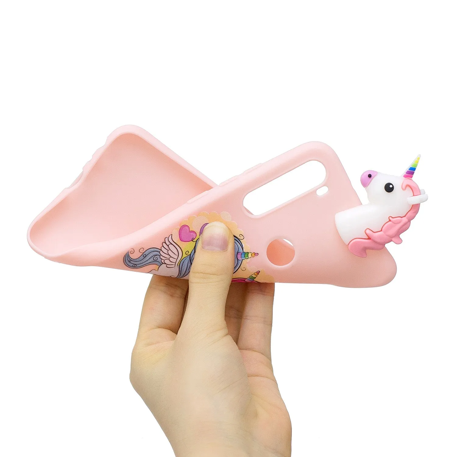For Redmi 8/8A/5/Note 8T Mobile Phone Case Cute Cellphone Shell Soft TPU Cover with Cartoon Pig Duck Bear Kitten Lovely Pattern Pink