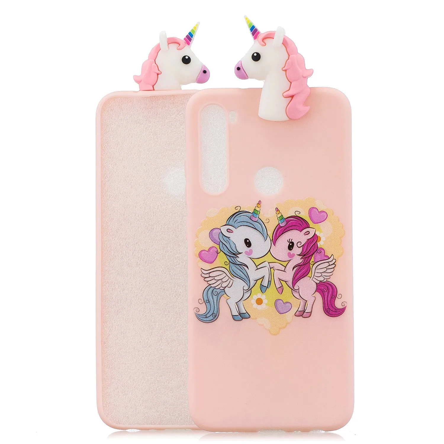 For Redmi 8/8A/5/Note 8T Mobile Phone Case Cute Cellphone Shell Soft TPU Cover with Cartoon Pig Duck Bear Kitten Lovely Pattern Pink