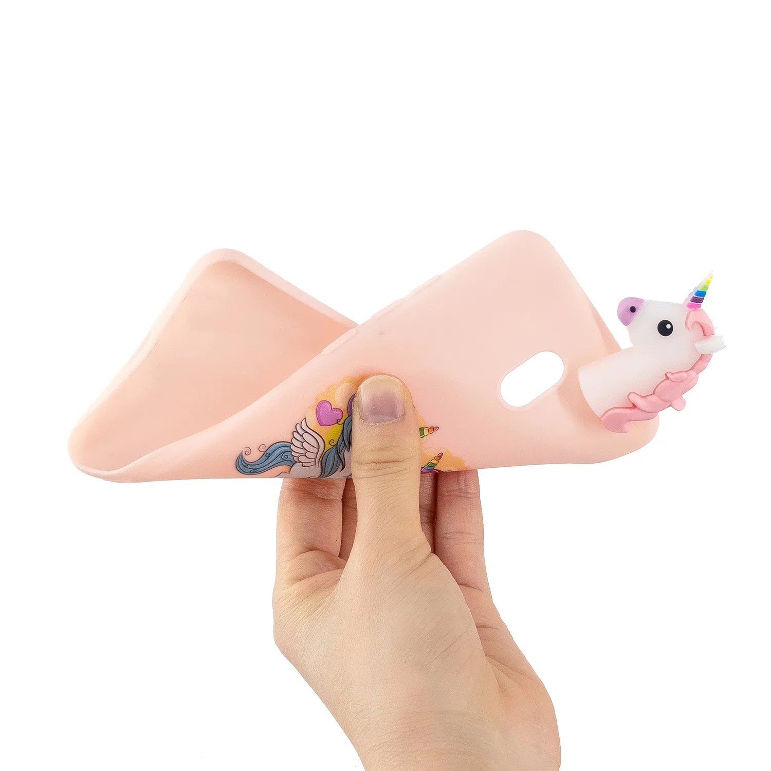For Redmi 8/8A/5/Note 8T Mobile Phone Case Cute Cellphone Shell Soft TPU Cover with Cartoon Pig Duck Bear Kitten Lovely Pattern Pink