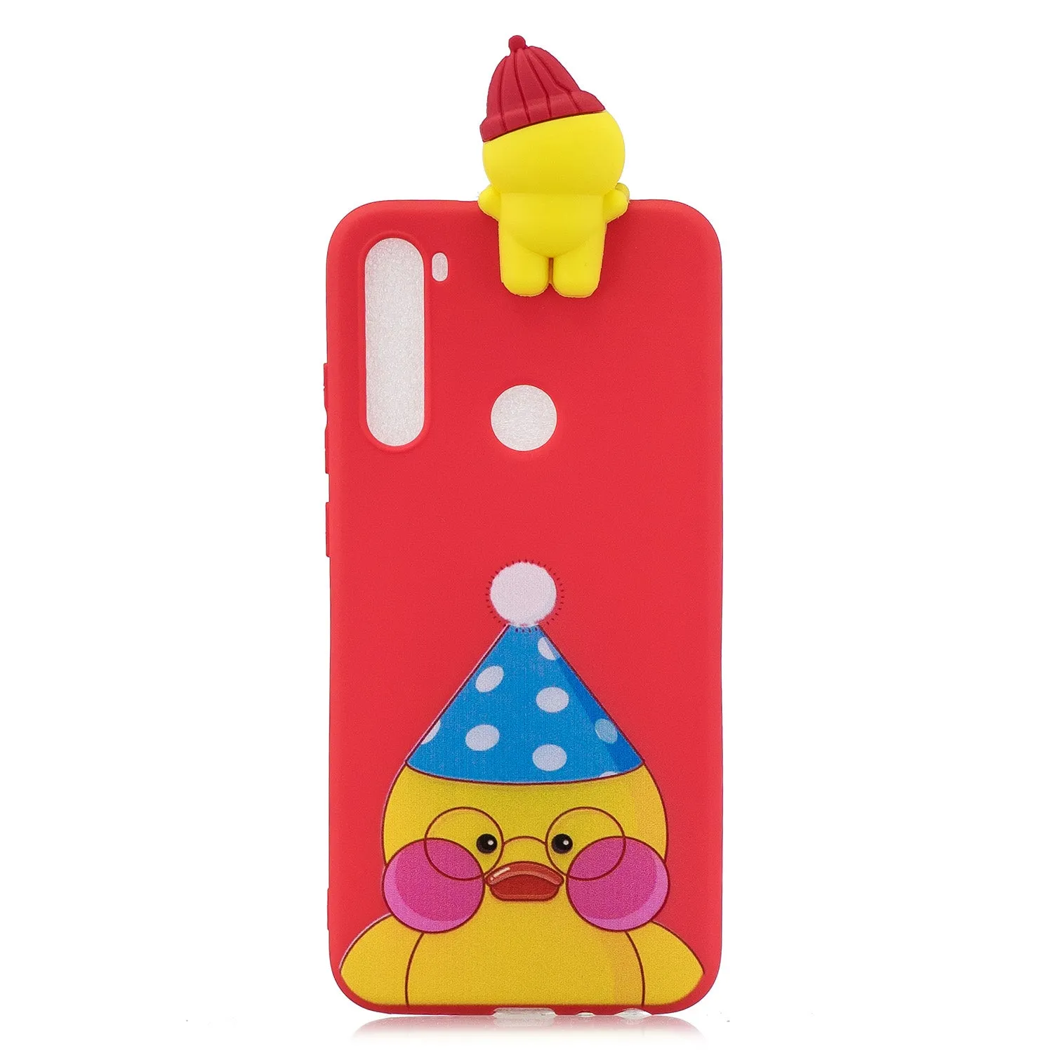 For Redmi 8/8A/5/Note 8T Mobile Phone Case Cute Cellphone Shell Soft TPU Cover with Cartoon Pig Duck Bear Kitten Lovely Pattern Red