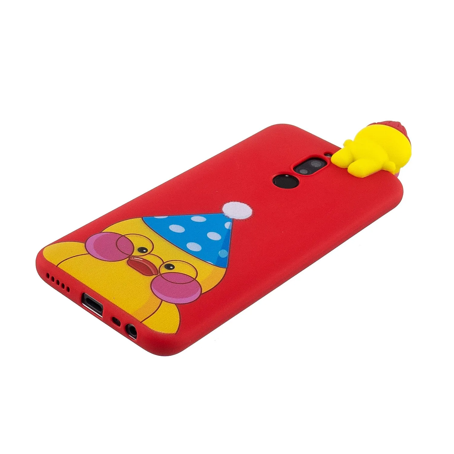 For Redmi 8/8A/5/Note 8T Mobile Phone Case Cute Cellphone Shell Soft TPU Cover with Cartoon Pig Duck Bear Kitten Lovely Pattern Red