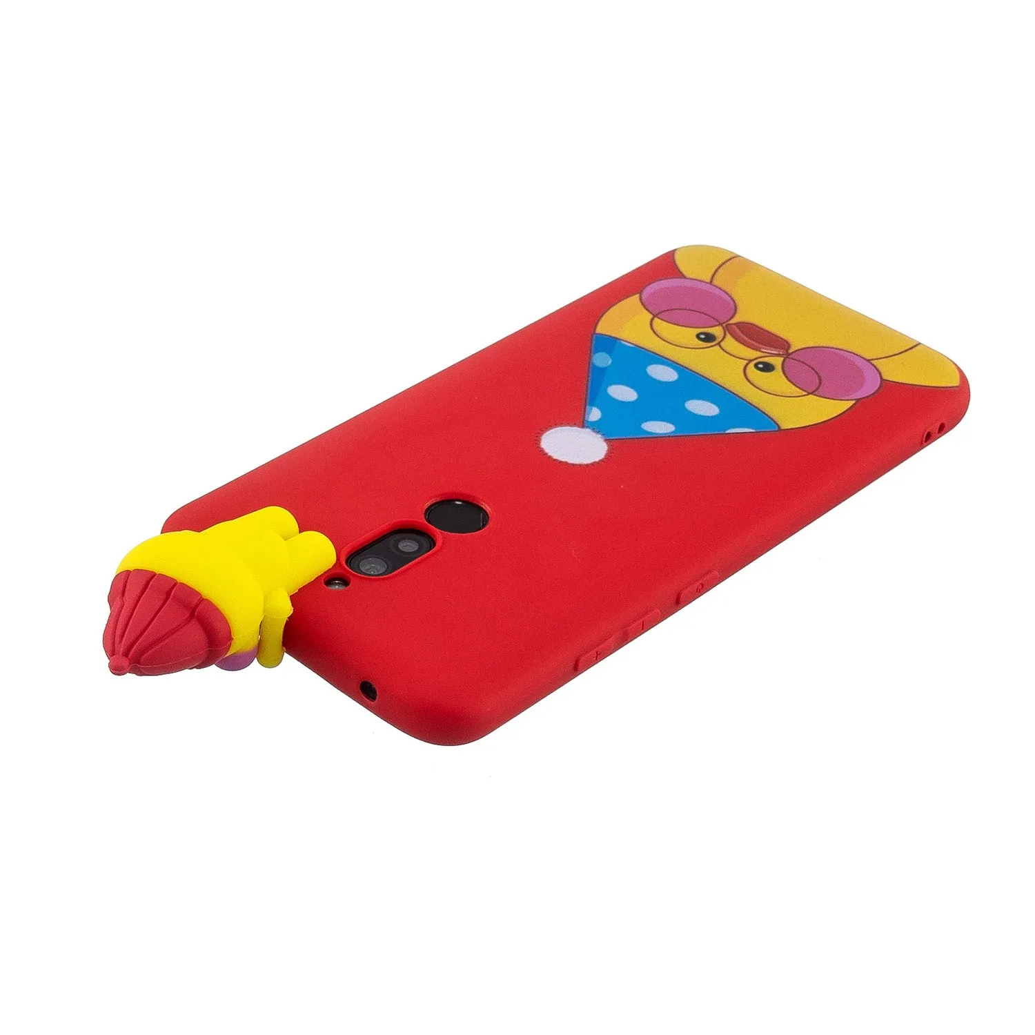 For Redmi 8/8A/5/Note 8T Mobile Phone Case Cute Cellphone Shell Soft TPU Cover with Cartoon Pig Duck Bear Kitten Lovely Pattern Red