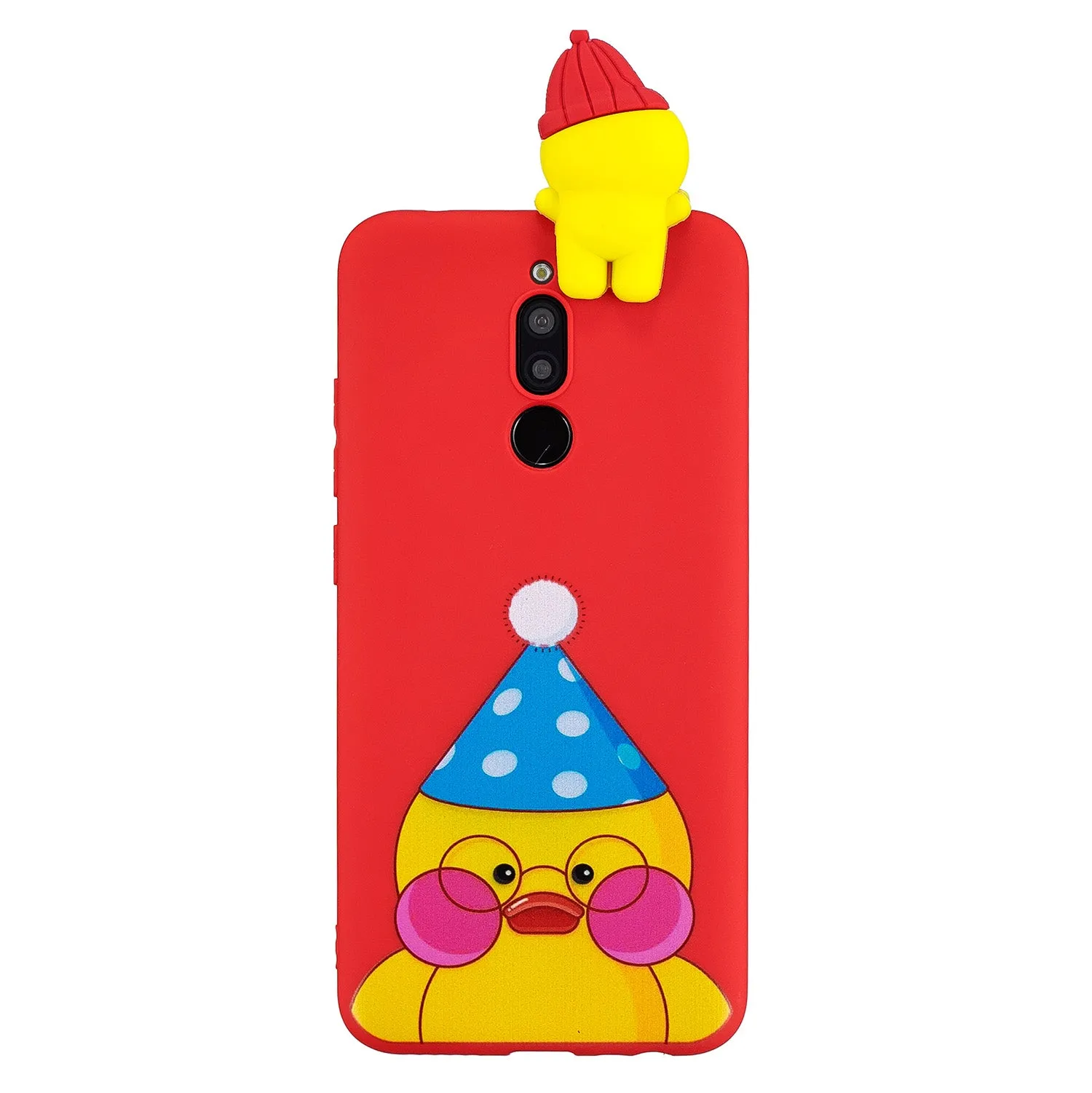 For Redmi 8/8A/5/Note 8T Mobile Phone Case Cute Cellphone Shell Soft TPU Cover with Cartoon Pig Duck Bear Kitten Lovely Pattern Red