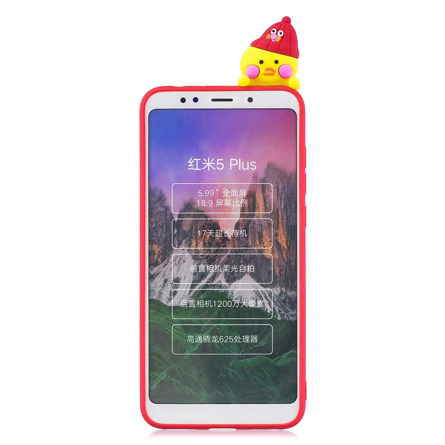 For Redmi 8/8A/5/Note 8T Mobile Phone Case Cute Cellphone Shell Soft TPU Cover with Cartoon Pig Duck Bear Kitten Lovely Pattern Red