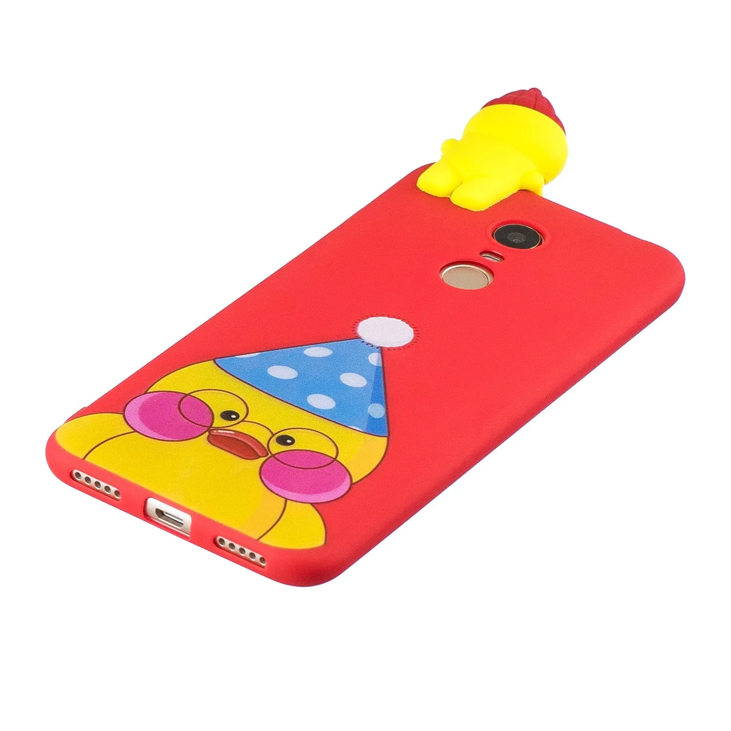 For Redmi 8/8A/5/Note 8T Mobile Phone Case Cute Cellphone Shell Soft TPU Cover with Cartoon Pig Duck Bear Kitten Lovely Pattern Red