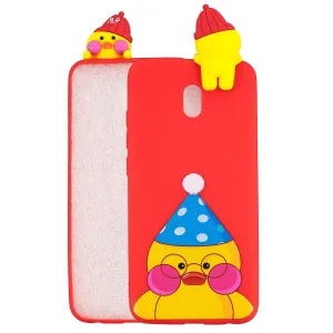 For Redmi 8/8A/5/Note 8T Mobile Phone Case Cute Cellphone Shell Soft TPU Cover with Cartoon Pig Duck Bear Kitten Lovely Pattern Red