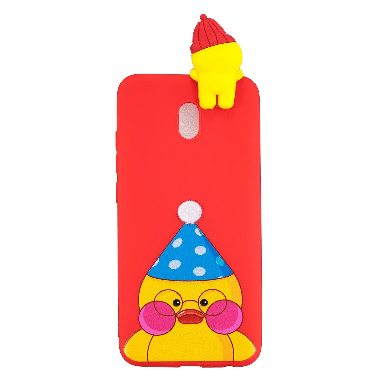 For Redmi 8/8A/5/Note 8T Mobile Phone Case Cute Cellphone Shell Soft TPU Cover with Cartoon Pig Duck Bear Kitten Lovely Pattern Red