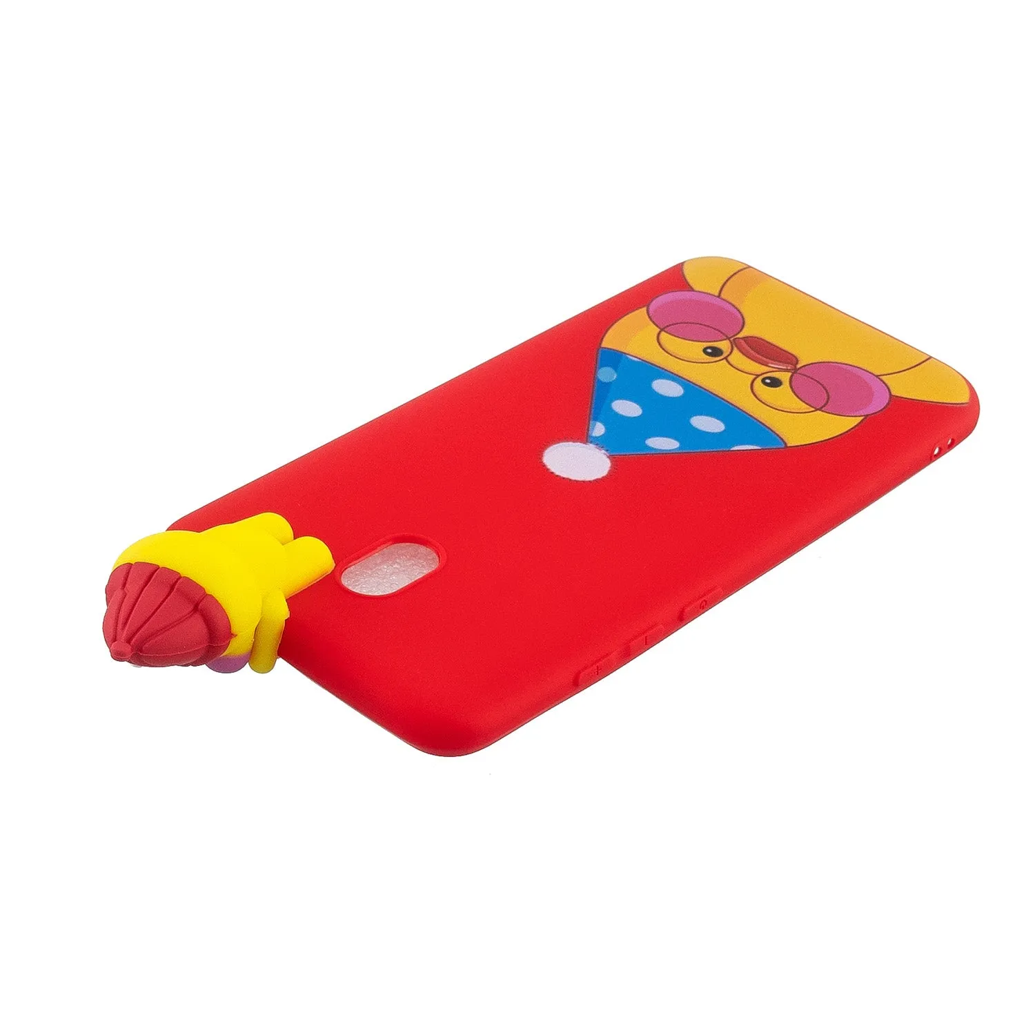 For Redmi 8/8A/5/Note 8T Mobile Phone Case Cute Cellphone Shell Soft TPU Cover with Cartoon Pig Duck Bear Kitten Lovely Pattern Red