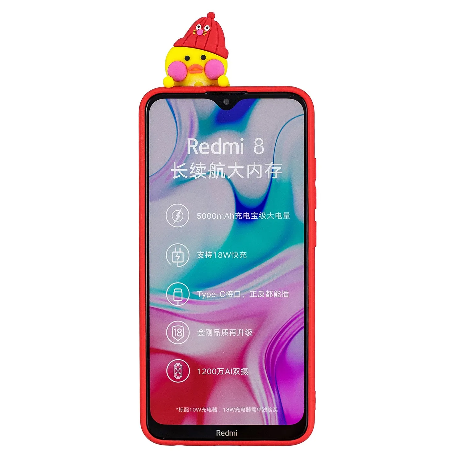 For Redmi 8/8A/5/Note 8T Mobile Phone Case Cute Cellphone Shell Soft TPU Cover with Cartoon Pig Duck Bear Kitten Lovely Pattern Red