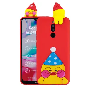 For Redmi 8/8A/5/Note 8T Mobile Phone Case Cute Cellphone Shell Soft TPU Cover with Cartoon Pig Duck Bear Kitten Lovely Pattern Red