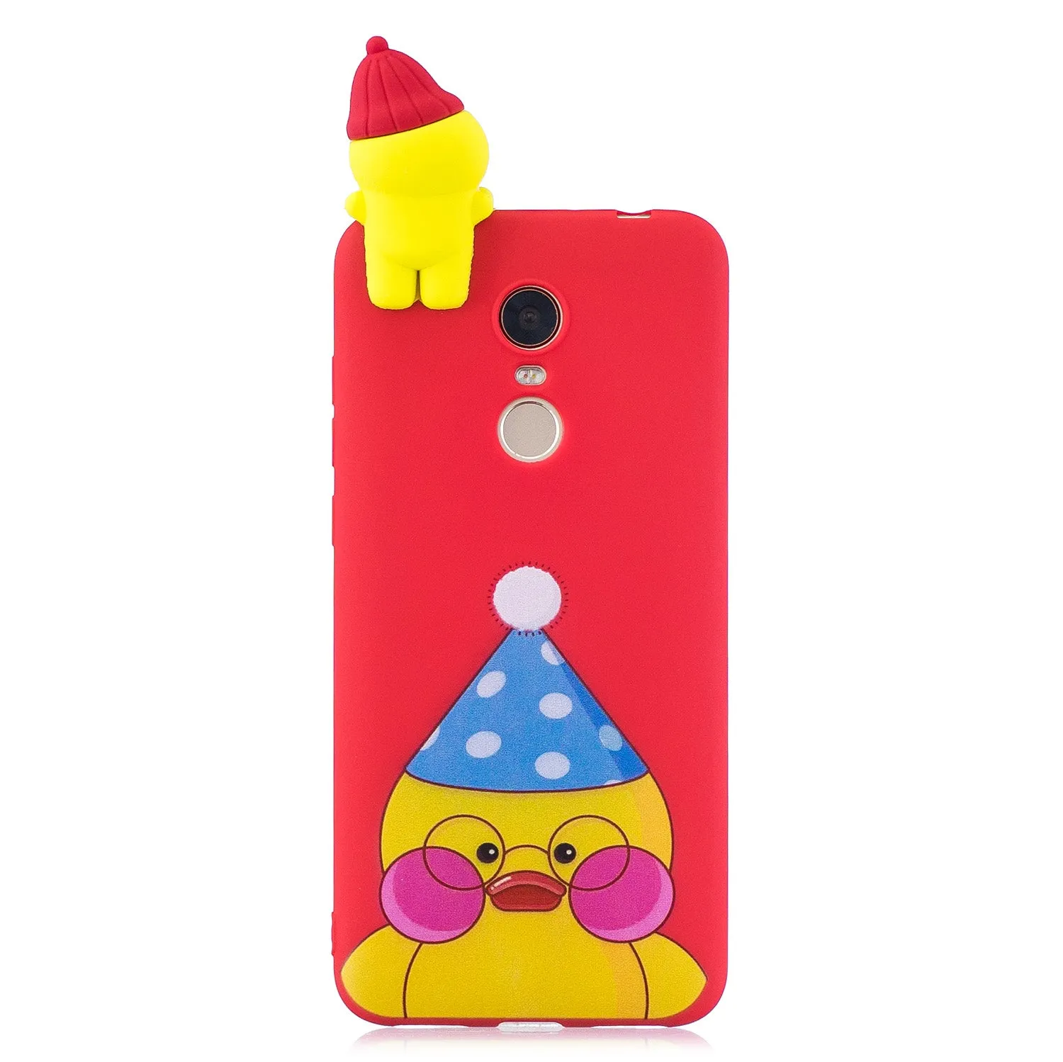 For Redmi 8/8A/5/Note 8T Mobile Phone Case Cute Cellphone Shell Soft TPU Cover with Cartoon Pig Duck Bear Kitten Lovely Pattern Red