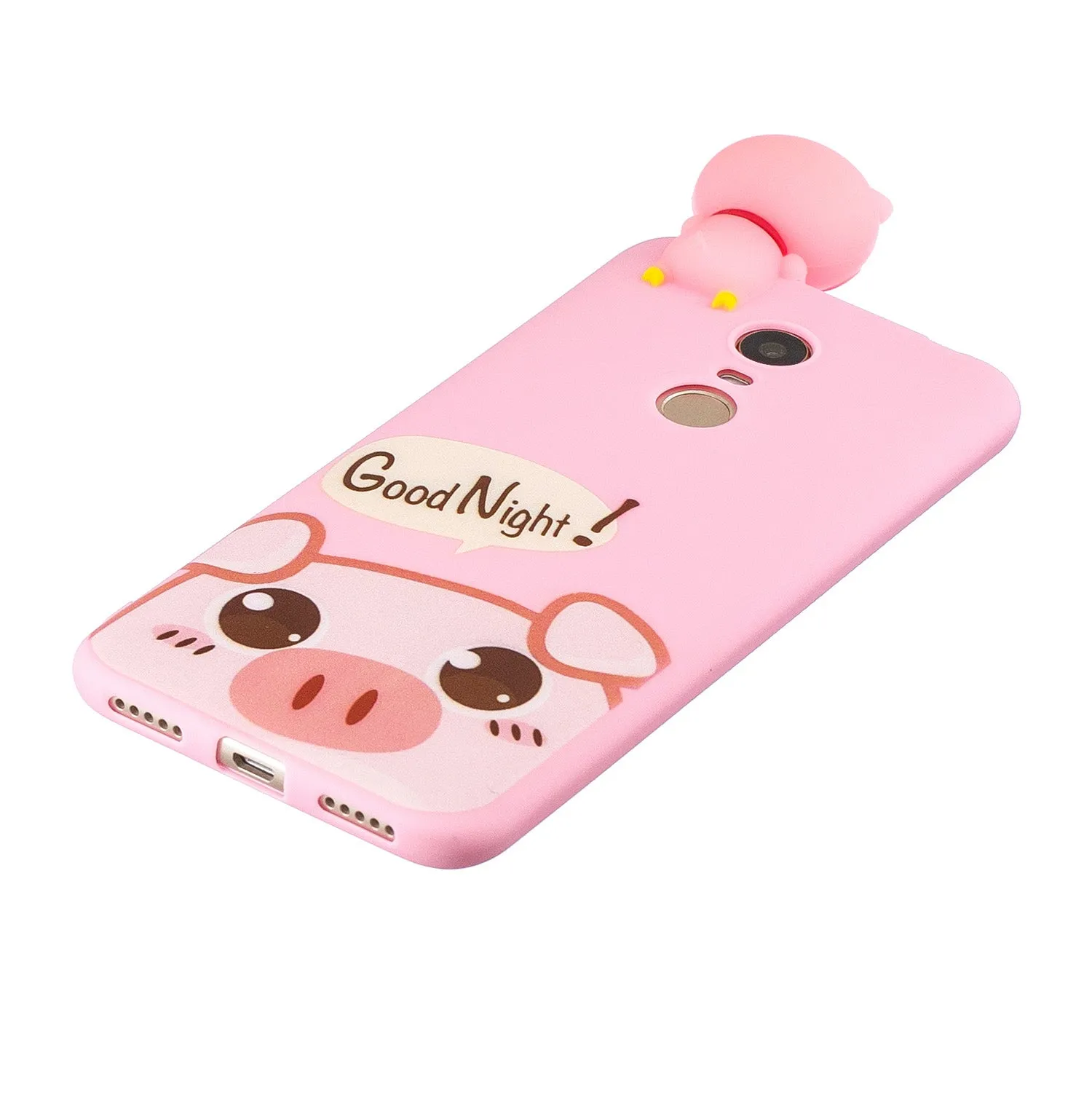 For Redmi 8/8A/5/Note 8T Mobile Phone Case Cute Cellphone Shell Soft TPU Cover with Cartoon Pig Duck Bear Kitten Lovely Pattern Rose