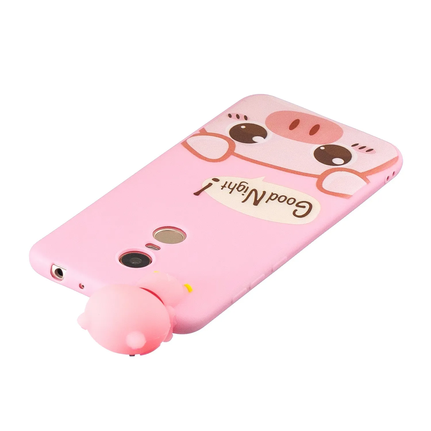 For Redmi 8/8A/5/Note 8T Mobile Phone Case Cute Cellphone Shell Soft TPU Cover with Cartoon Pig Duck Bear Kitten Lovely Pattern Rose