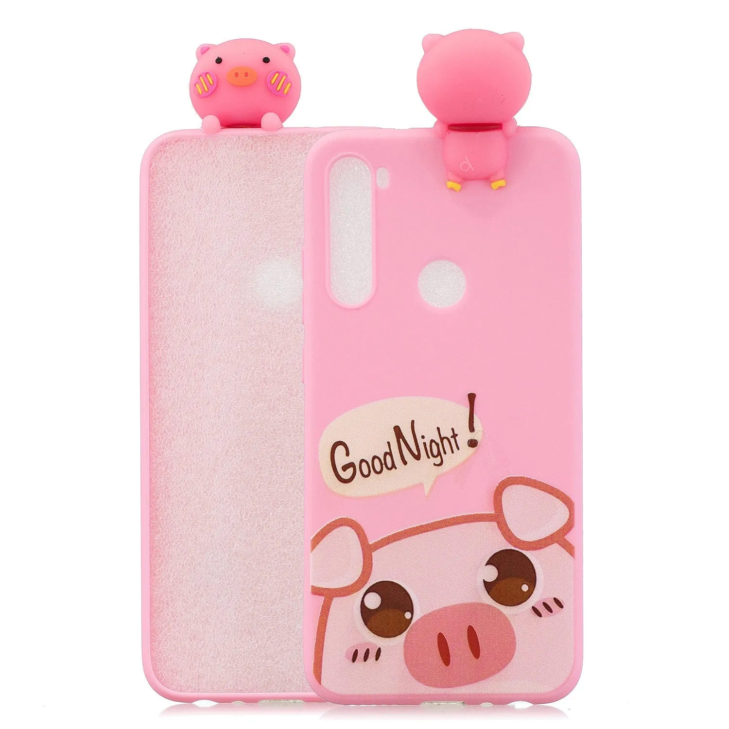 For Redmi 8/8A/5/Note 8T Mobile Phone Case Cute Cellphone Shell Soft TPU Cover with Cartoon Pig Duck Bear Kitten Lovely Pattern Rose