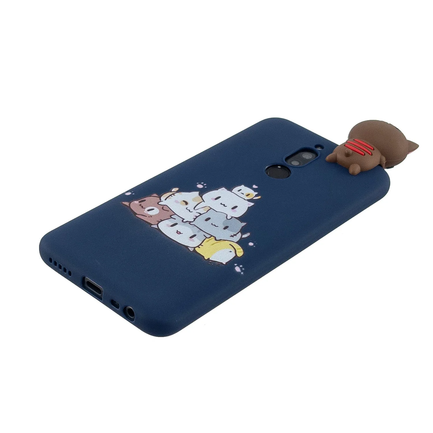 For Redmi 8/8A/5/Note 8T Mobile Phone Case Cute Cellphone Shell Soft TPU Cover with Cartoon Pig Duck Bear Kitten Lovely Pattern Royal blue