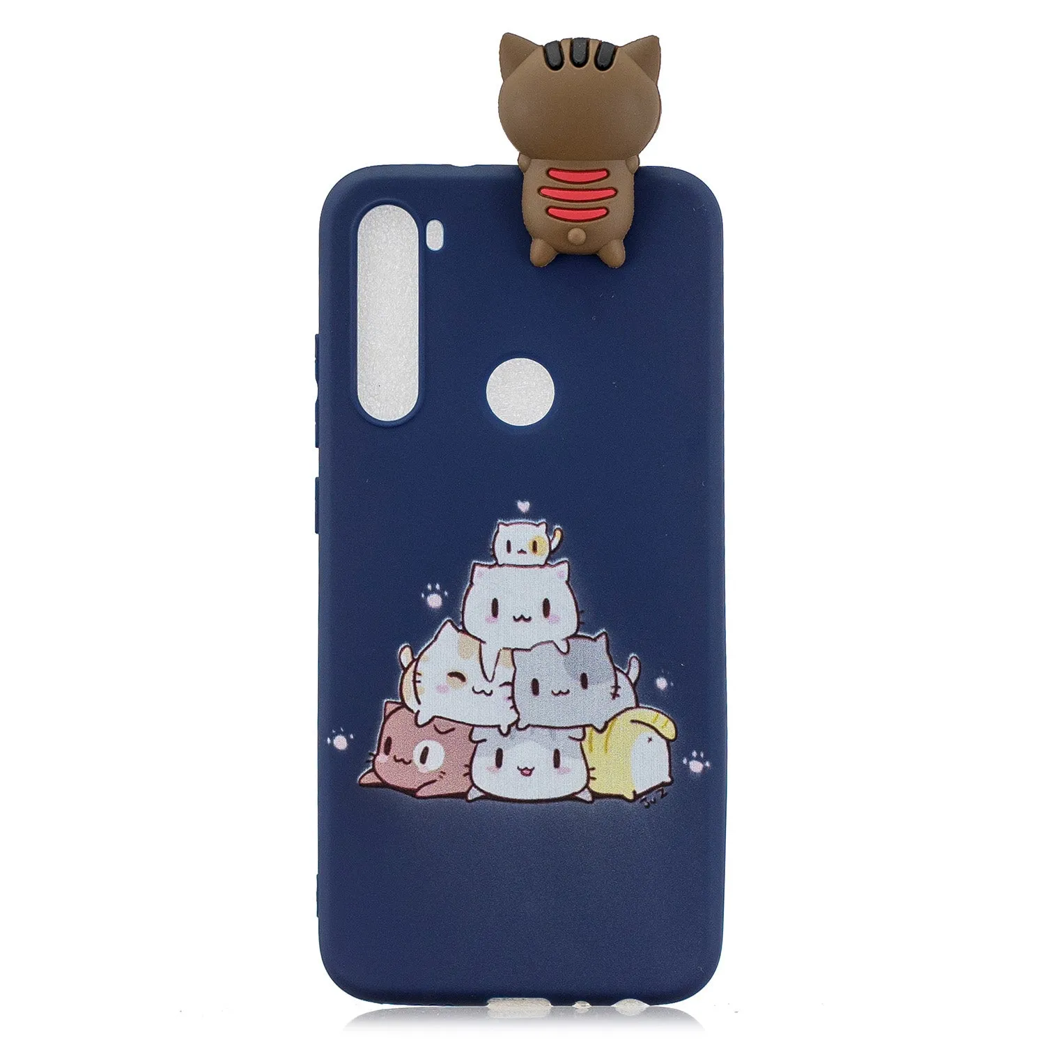For Redmi 8/8A/5/Note 8T Mobile Phone Case Cute Cellphone Shell Soft TPU Cover with Cartoon Pig Duck Bear Kitten Lovely Pattern Royal blue