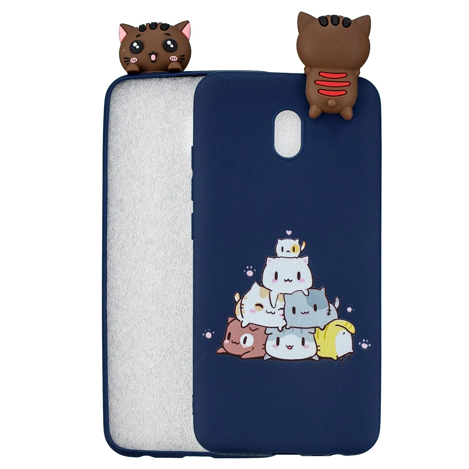 For Redmi 8/8A/5/Note 8T Mobile Phone Case Cute Cellphone Shell Soft TPU Cover with Cartoon Pig Duck Bear Kitten Lovely Pattern Royal blue