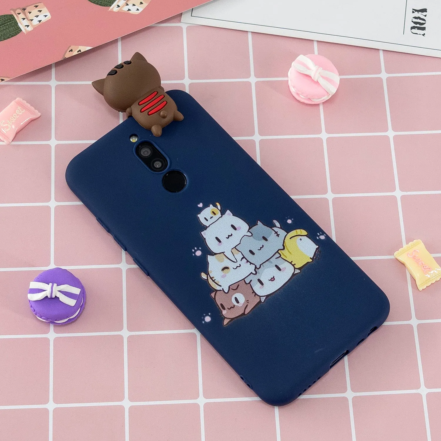 For Redmi 8/8A/5/Note 8T Mobile Phone Case Cute Cellphone Shell Soft TPU Cover with Cartoon Pig Duck Bear Kitten Lovely Pattern Royal blue